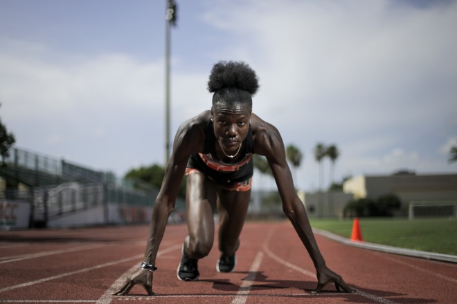 A portrait of Fort Lauderdale native Shakima Wimbley on Tuesday, May 30, 2017 in Coral Gables. Wimbley runs for the University of Miami track team and will be competing in nationals next week. Randy Vazquez, South Florida Sun-Sentinel