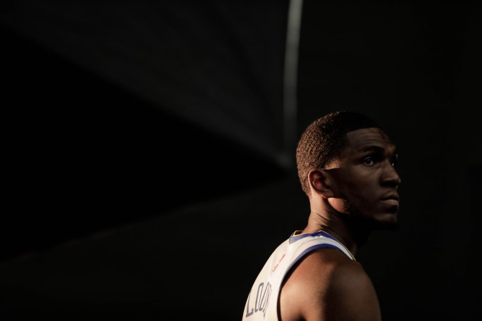 Kevon Looney poses for a picture during Golden State Warriors Media Day in Oakland, Calif., on Monday, Sep. 24, 2018. (Randy Vazquez/Bay Area News Group)