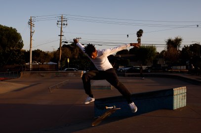 SAN JOSE, CALIFORNIA - NOVEMBER 21: Quetzal Torres skateboards at the Mayfair Skatepark in the Mayfair neighborhood in San Jose, Calif., on Thursday, Nov. 21, 2019. (Randy Vazquez / Bay Area News Group)